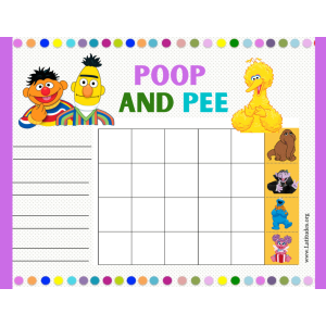 Sesame Street Poop and Pee Potty Training Chart (Fillable)