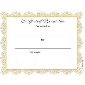 Certificate of Appreciation Gold Business (Fillable)