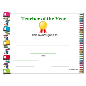 Teacher of the Year Award Elementary