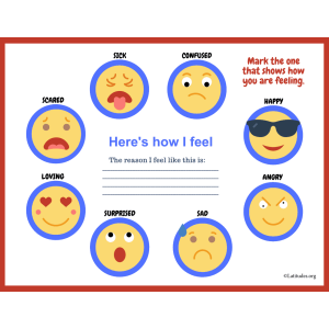 Emoji Here's How I Feel Feelings Chart