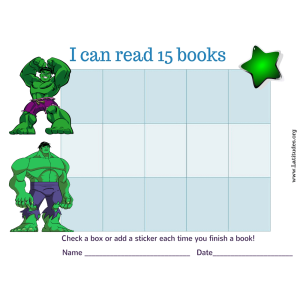 Incredible Hulk I Can Read 15 Books Chart