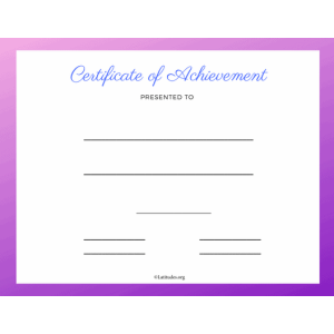 Purple Certificate of Achievement