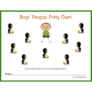 Boys Penguin Potty Training Chart