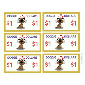 Doggie Dollars Play Money