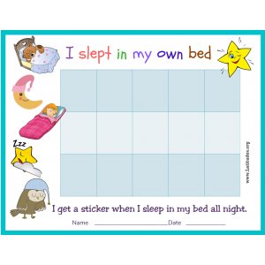 I Slept in My Own Bed Sticker Chart (Fillable)