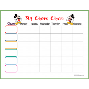 My Mickey Chore Chart