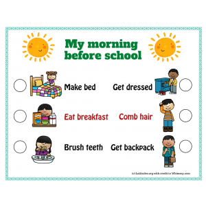 My Morning Before School Chart