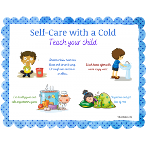 Pre-K Self-Care with a Cold Printable Poster