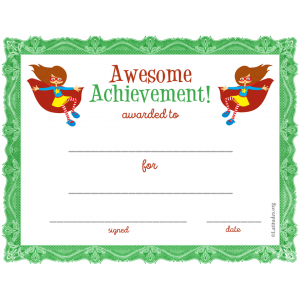 Super Girl Awesome Achivement Award (Fillable)