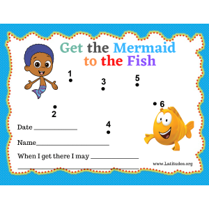 Mermaid to Fish Dot to Dot Toddler Reward Chart (Fillable)