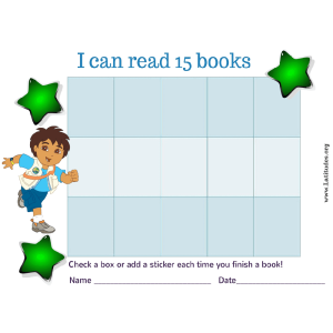 Go Diego Go I Can Read 15 Books Chart (Fillable)