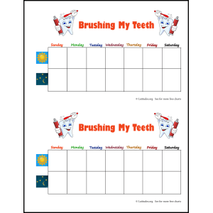 Brushing My Teeth Weekly Star Chart