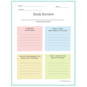 Book Review Report Form (Fillable)