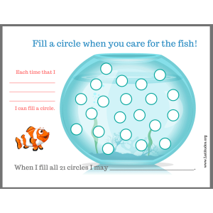 Fill up the Fish Tank Pet Chore Chart