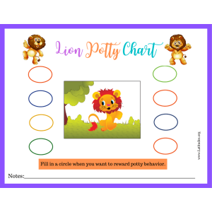 Girls Lion Potty Training Chart