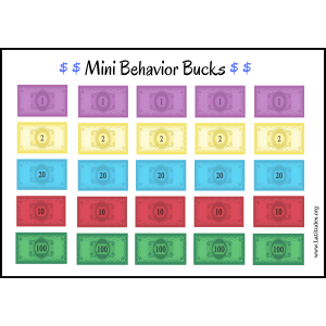 Mini Colorful Behavior Bucks