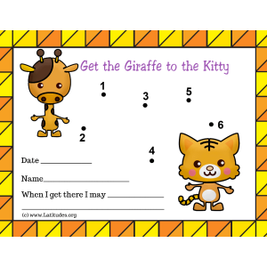 Help the Giraffe Get to The Kitty Toddler Reward Chart (Fillable)