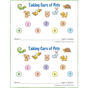 Taking Care of Pets Sticker Chart