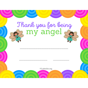 Thank You for Being My Angel Award (Fillable)