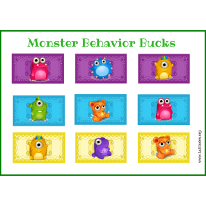 Monster Behavior Bucks (Fillable)