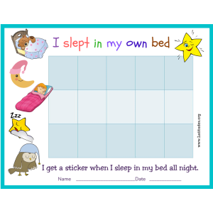 I Slept in My Own Bed Sticker Chart (Fillable)