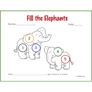 Fill the Elephants Sticker Behavior Chart (Fillable)