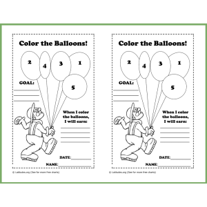 Color the Balloons Behavior Chart