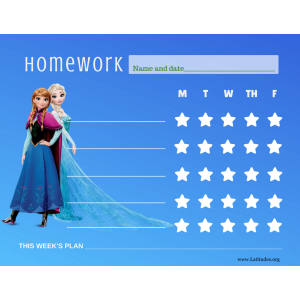 Frozen Homework Star Chart (Fillable)