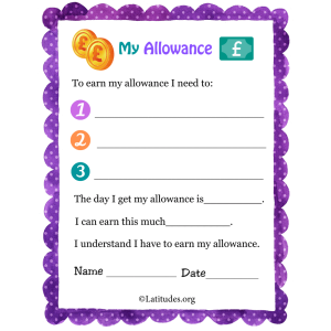 My Allowance Contract Primary UK (Fillable)