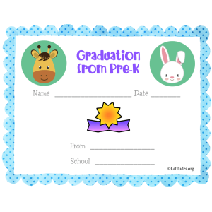 Graduation from PreK Blue Certificate