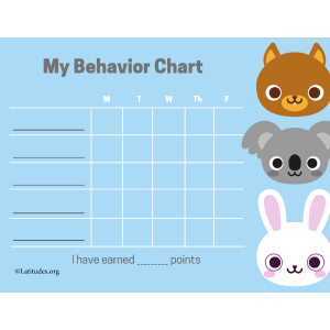 Preschool Animals Behavior Chart (Fillable)