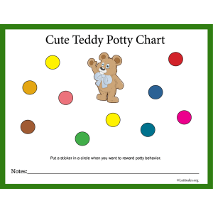 Cute Teddy Potty Training Chart