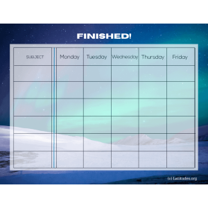 Finished Homework Completion Chart Intermediate (Fillable)