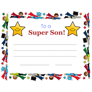 Super Son Certificate (Fillable)