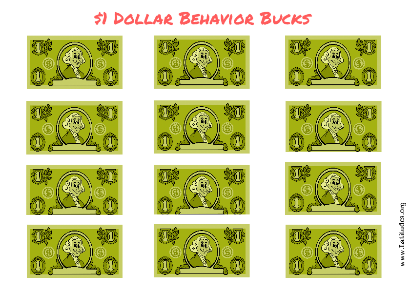 One Dollar Green Behavior Bucks