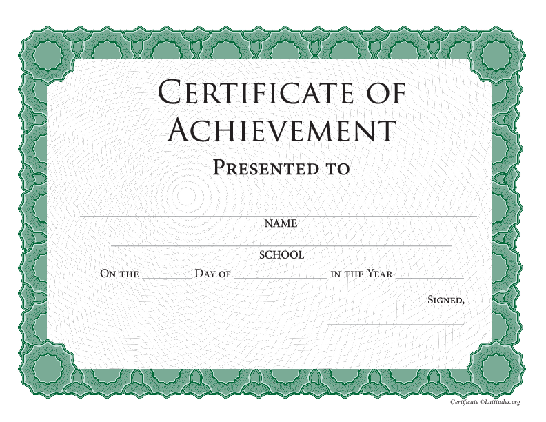 Intermediate Achievement Certificate