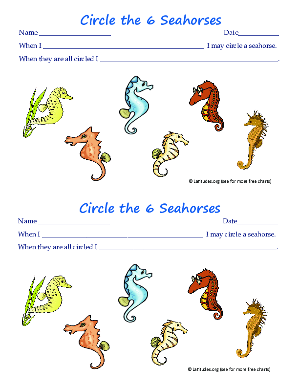 Seahorses Behavior Chart