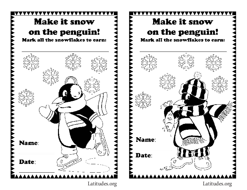 Make Snow Penguin Behavior Chart