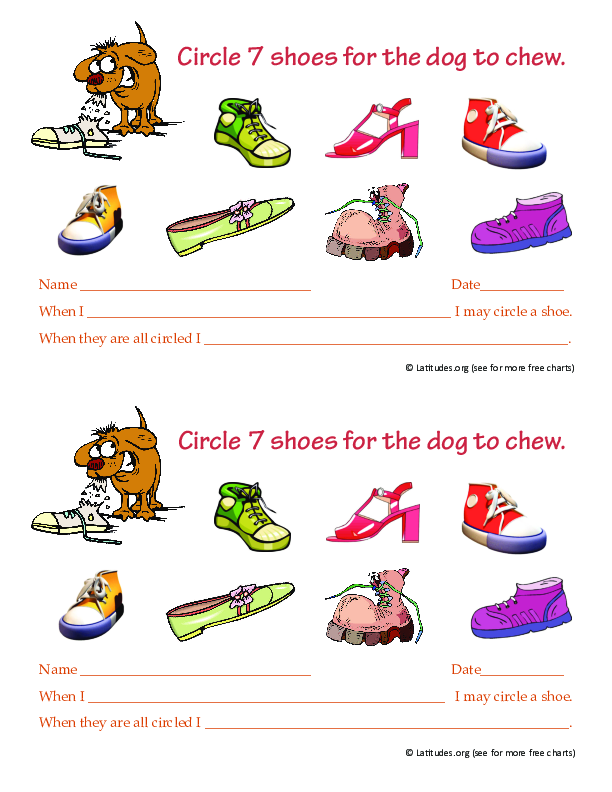 Shoes for Dog Behavior Chart