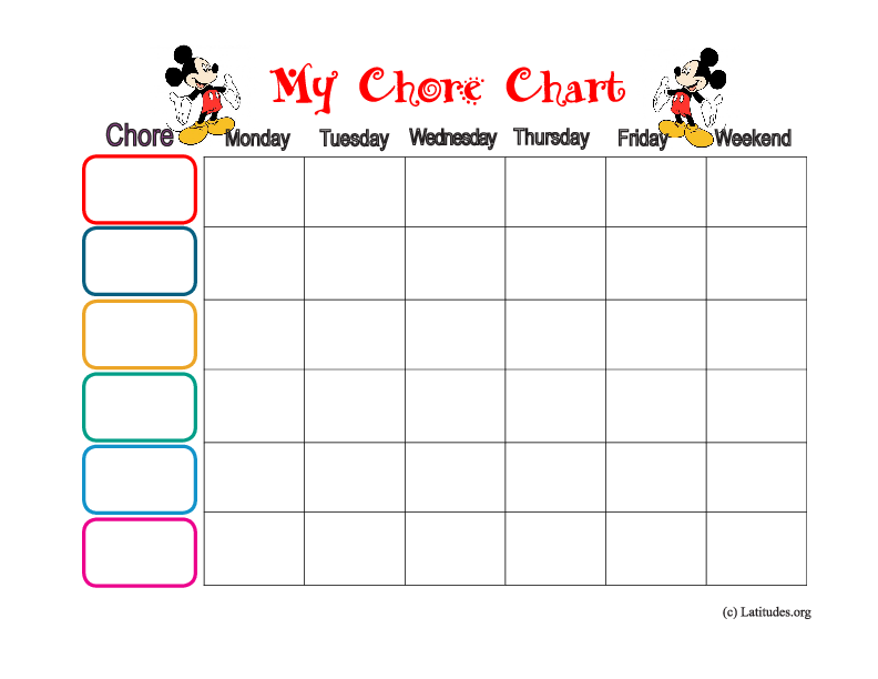 My Mickey Chore Chart