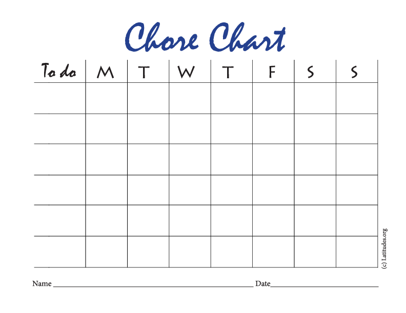 Plain Weekly Chore Chart