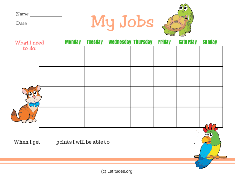 My Jobs Primary Chore Chart