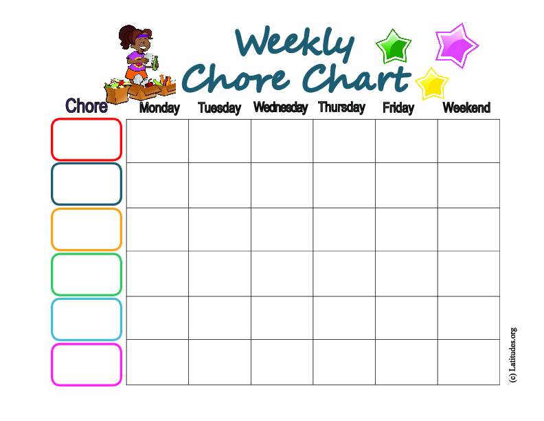 Weekly Star Chore Chart