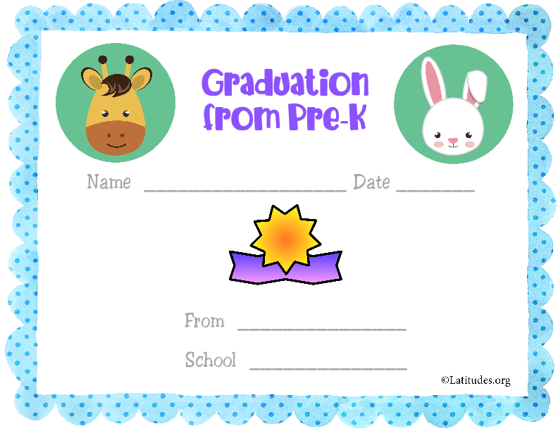 Graduation from PreK Blue Certificate