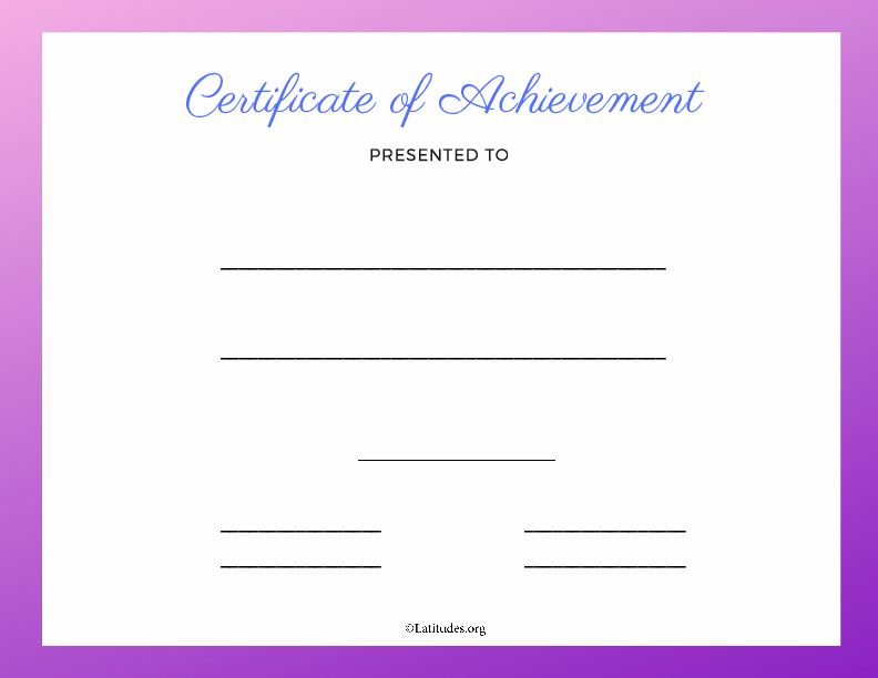 Purple Certificate of Achievement