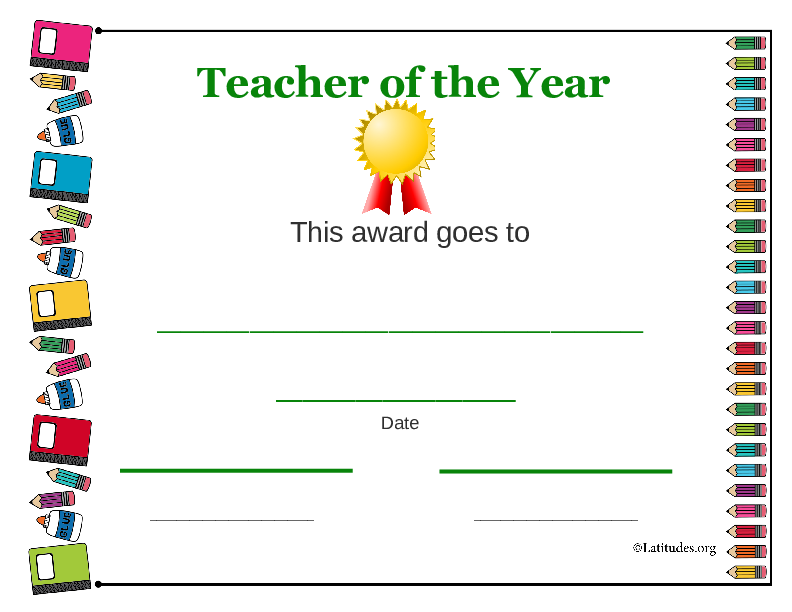 Teacher of the Year Award Elementary