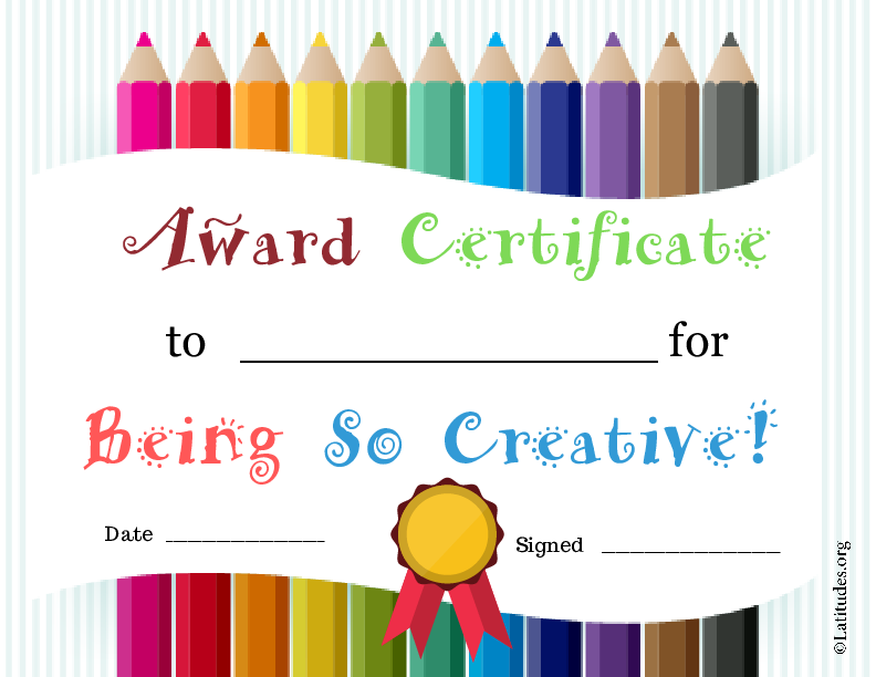 Being So Creative Award (Fillable)