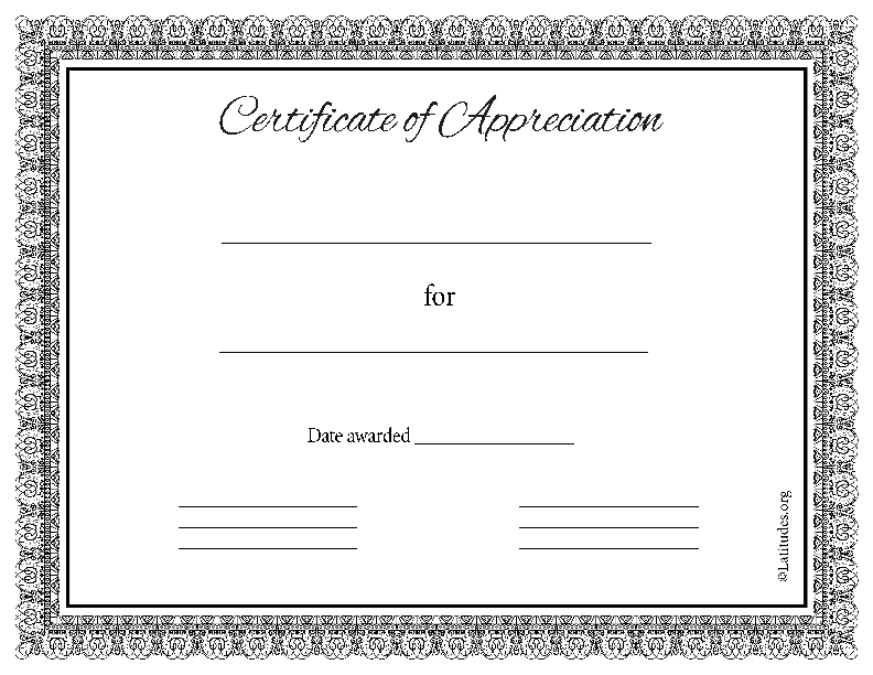 Certificate of Appreciation Formal Classic (Fillable)