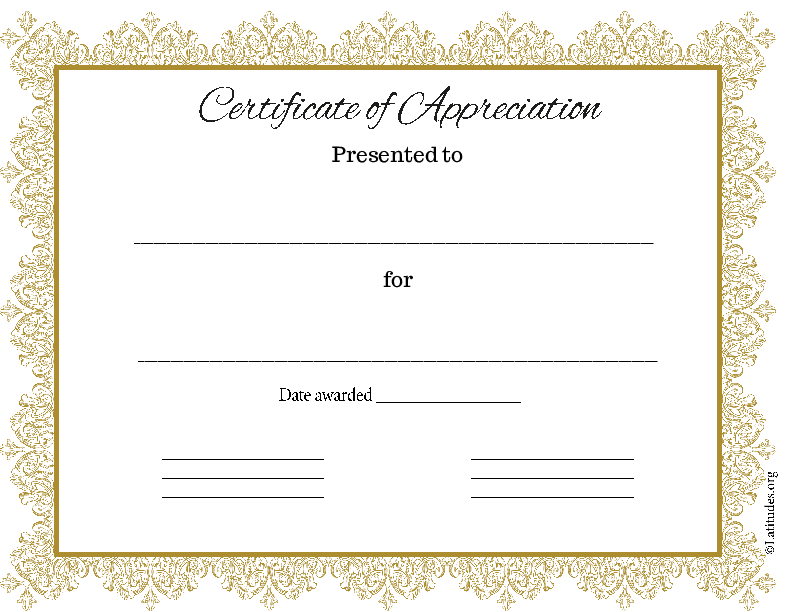 Certificate of Appreciation Gold Business (Fillable)