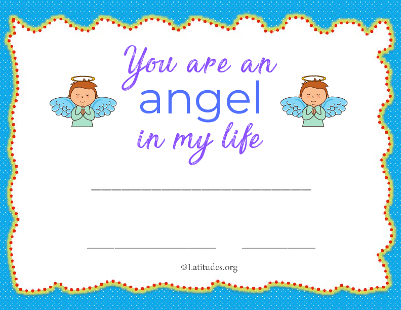 You Are an Angel in My Life Award (Fillable)